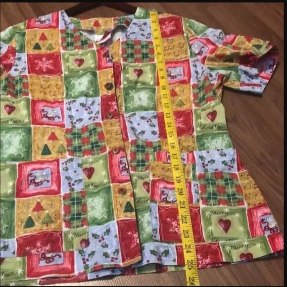 🐣2/60🐣Made in Canada Christmas White Cross Scrub Multicolor Festive Colorful - Picture 6 of 16